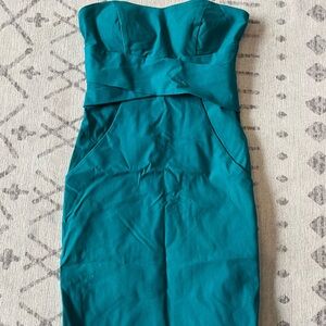 Teeze Me Strapless Teal Dress
